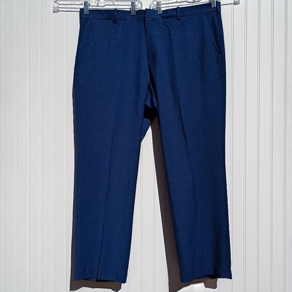 PERRY ELLIS Dress Pants Men's 42 x 30 Blue Modern Slacks Portfolio Easy Care NWT - Picture 2 of 13